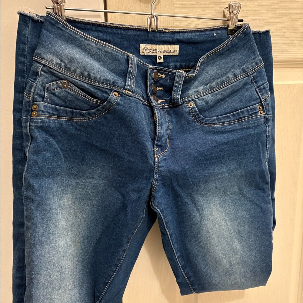 Royalty For Me Blue Skinny Jeans with Distressed Look